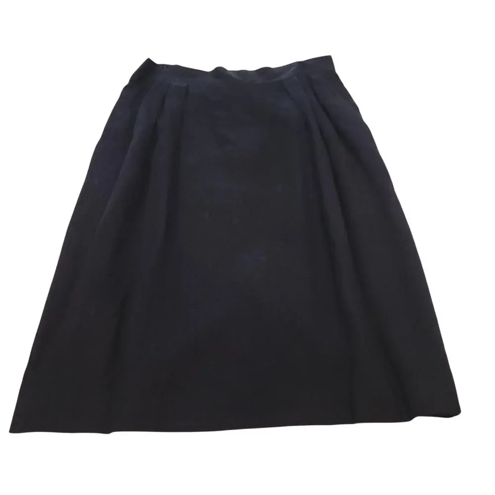 Vintage Jones New York Skirt Suit Womens 14 Navy Blue Lined 2 Piece USA Workwear